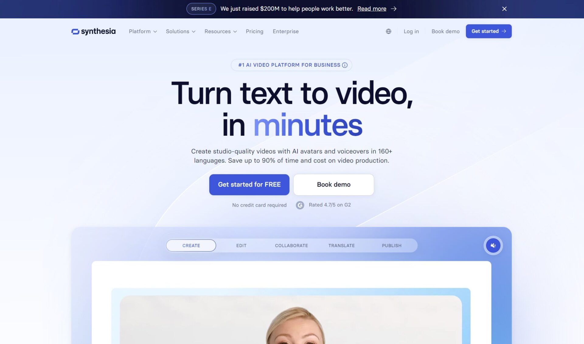 Synthesia官网截图