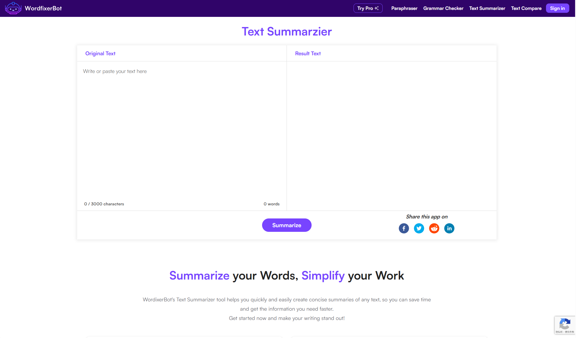 WordfixerBot文本摘要工具