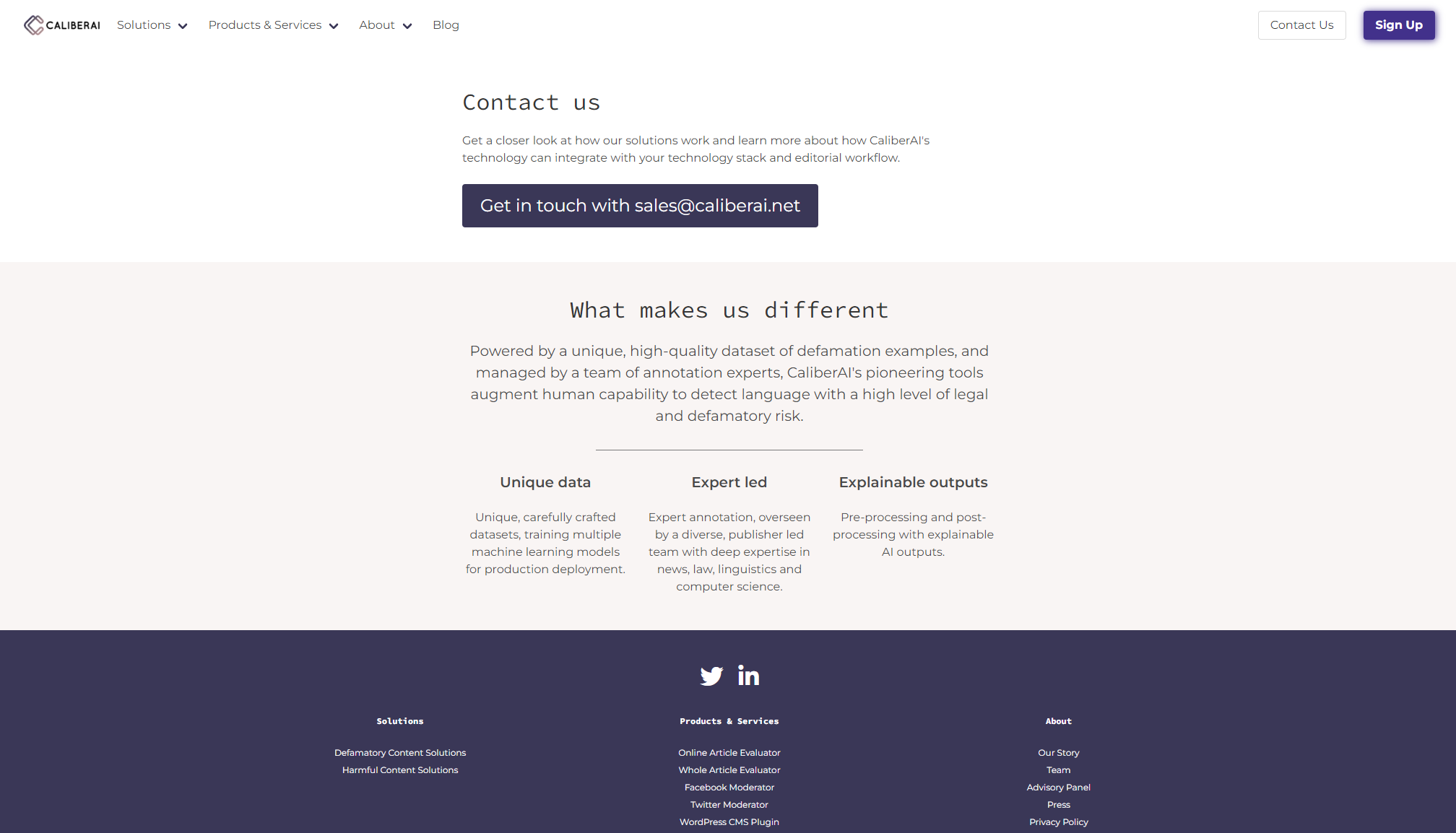 CaliberAI注册登录页