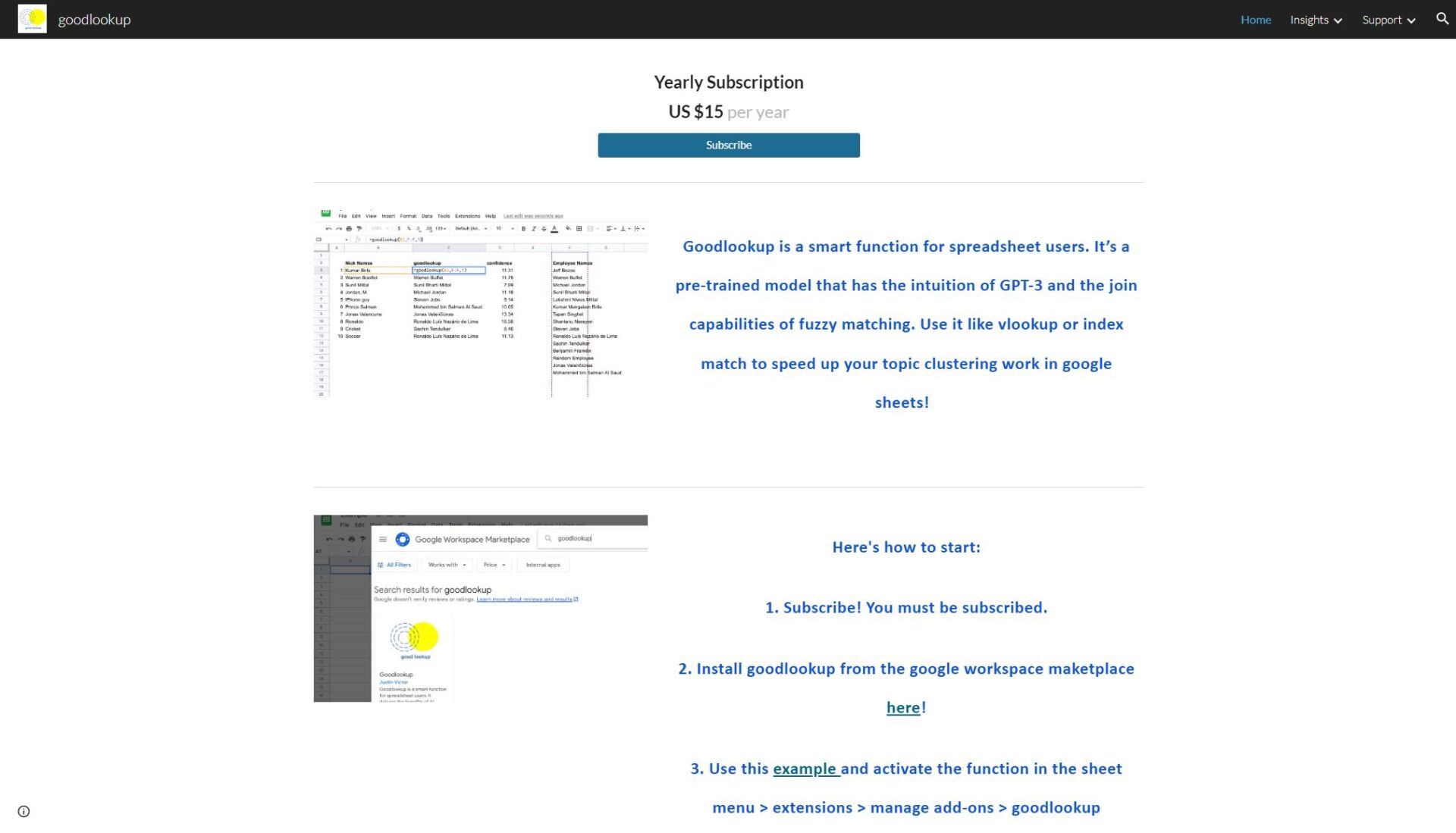 Goodlookup定价详情