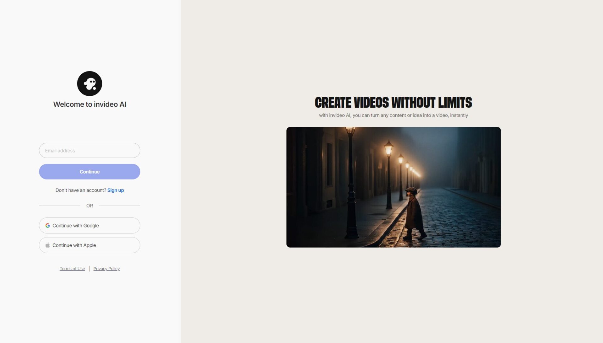 InVideo注册登录页