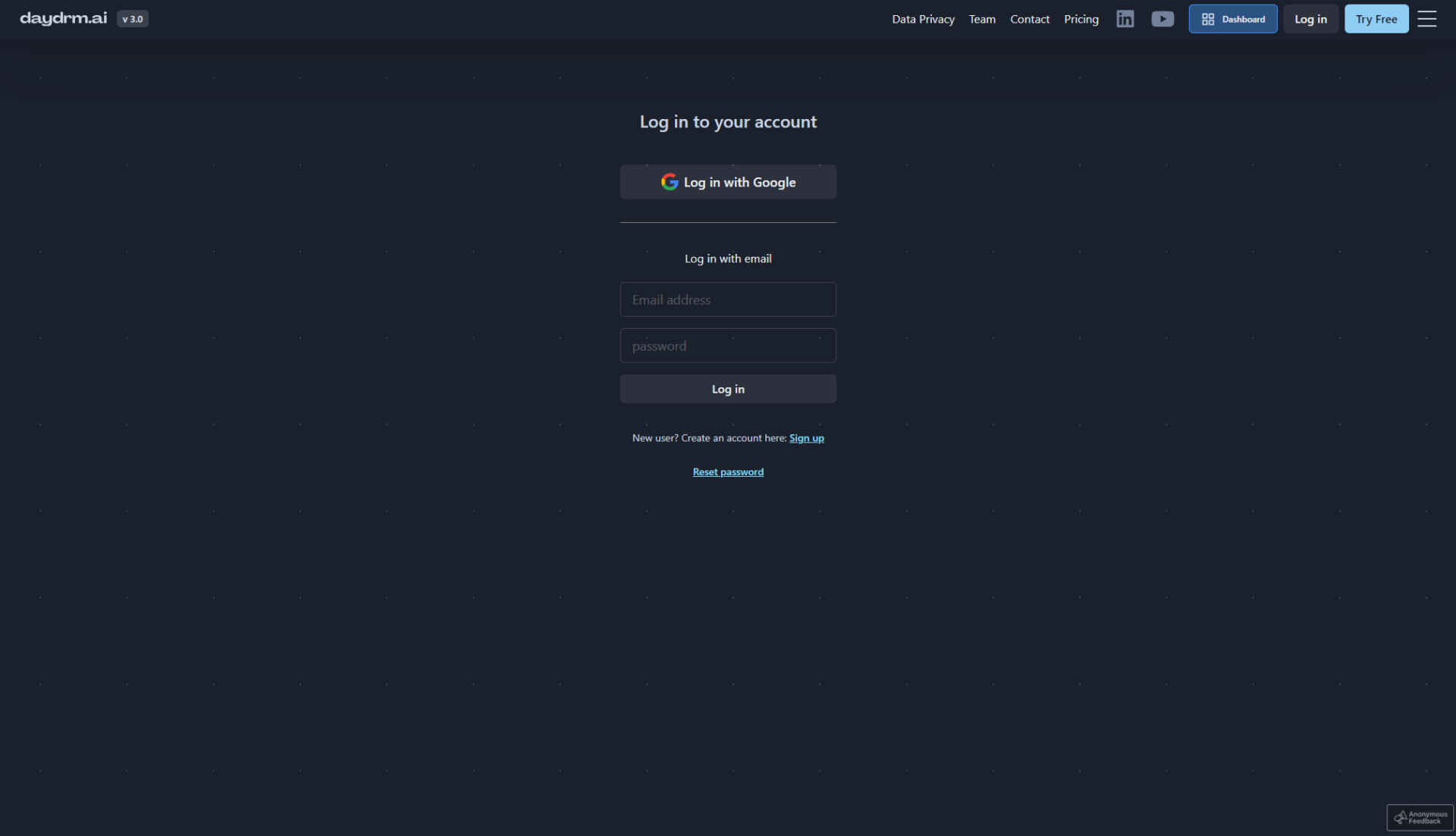 Daydrm.ai注册登录页