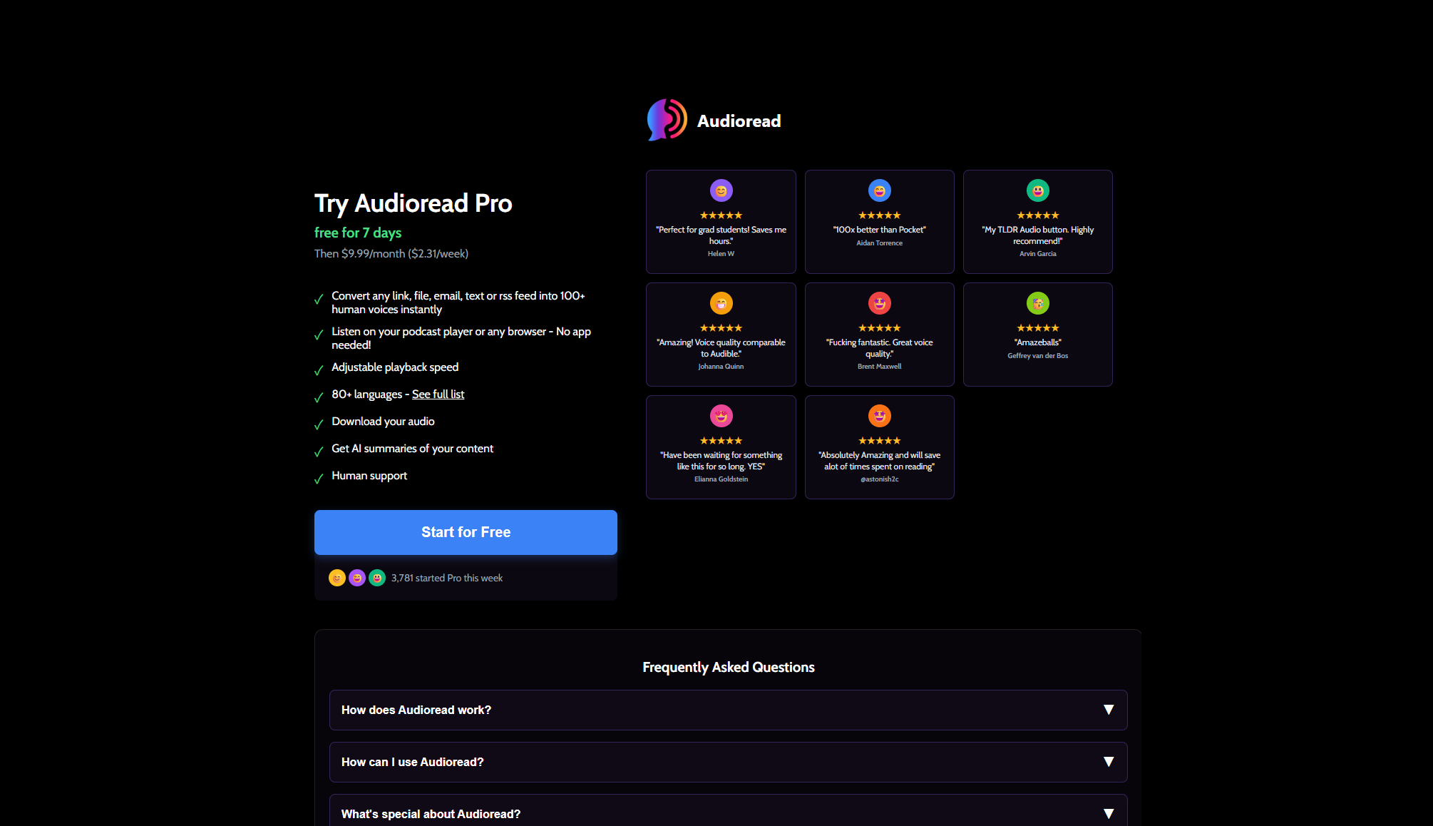 Audioread免费试用