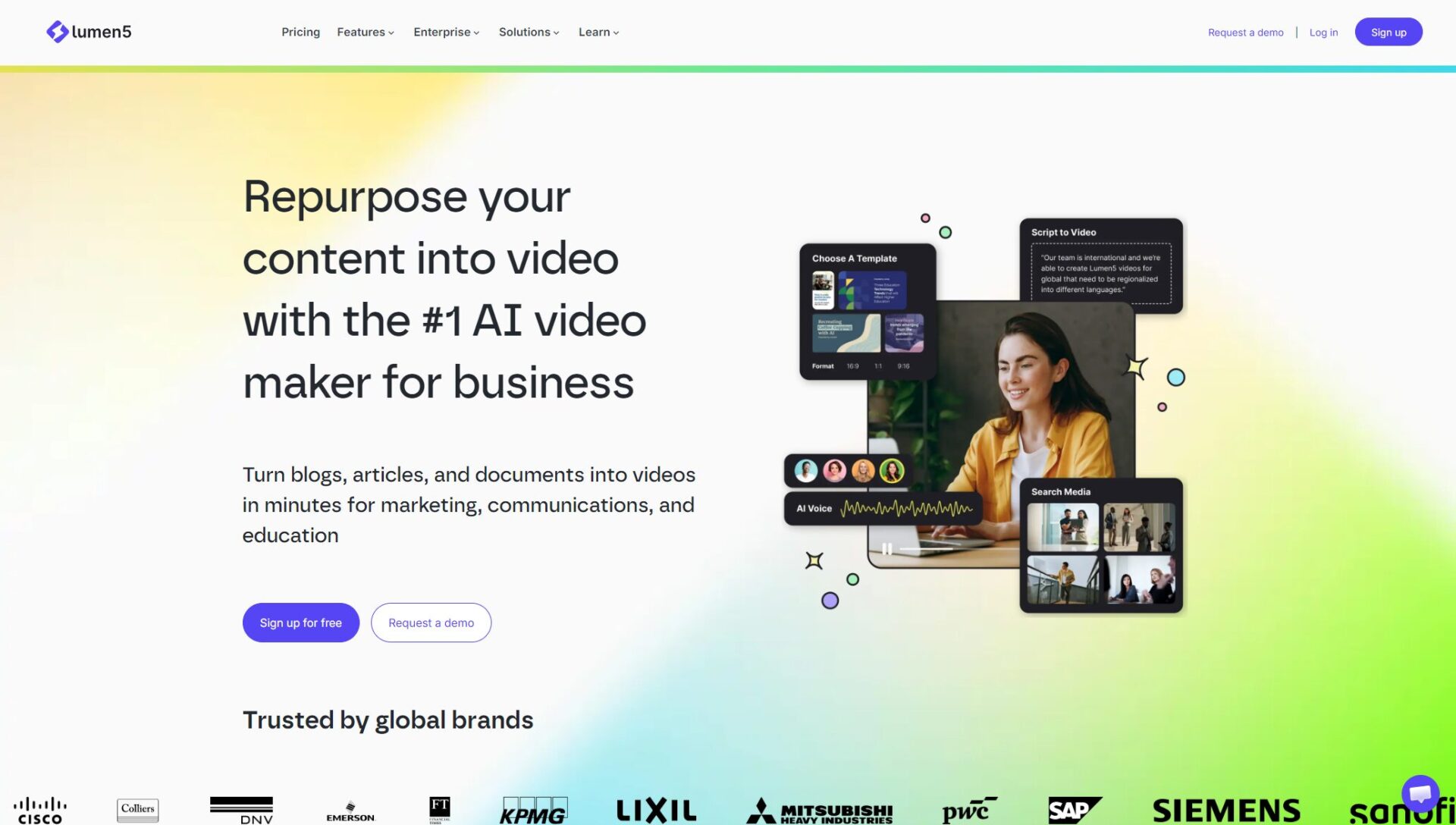 Lumen5 文本转视频界面