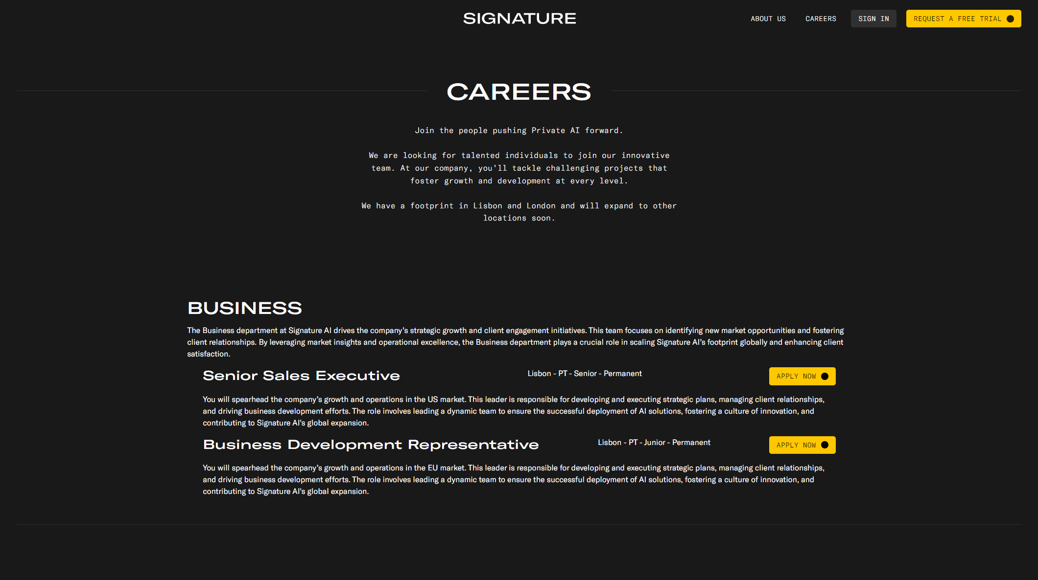 SIGNATURE AI联系页