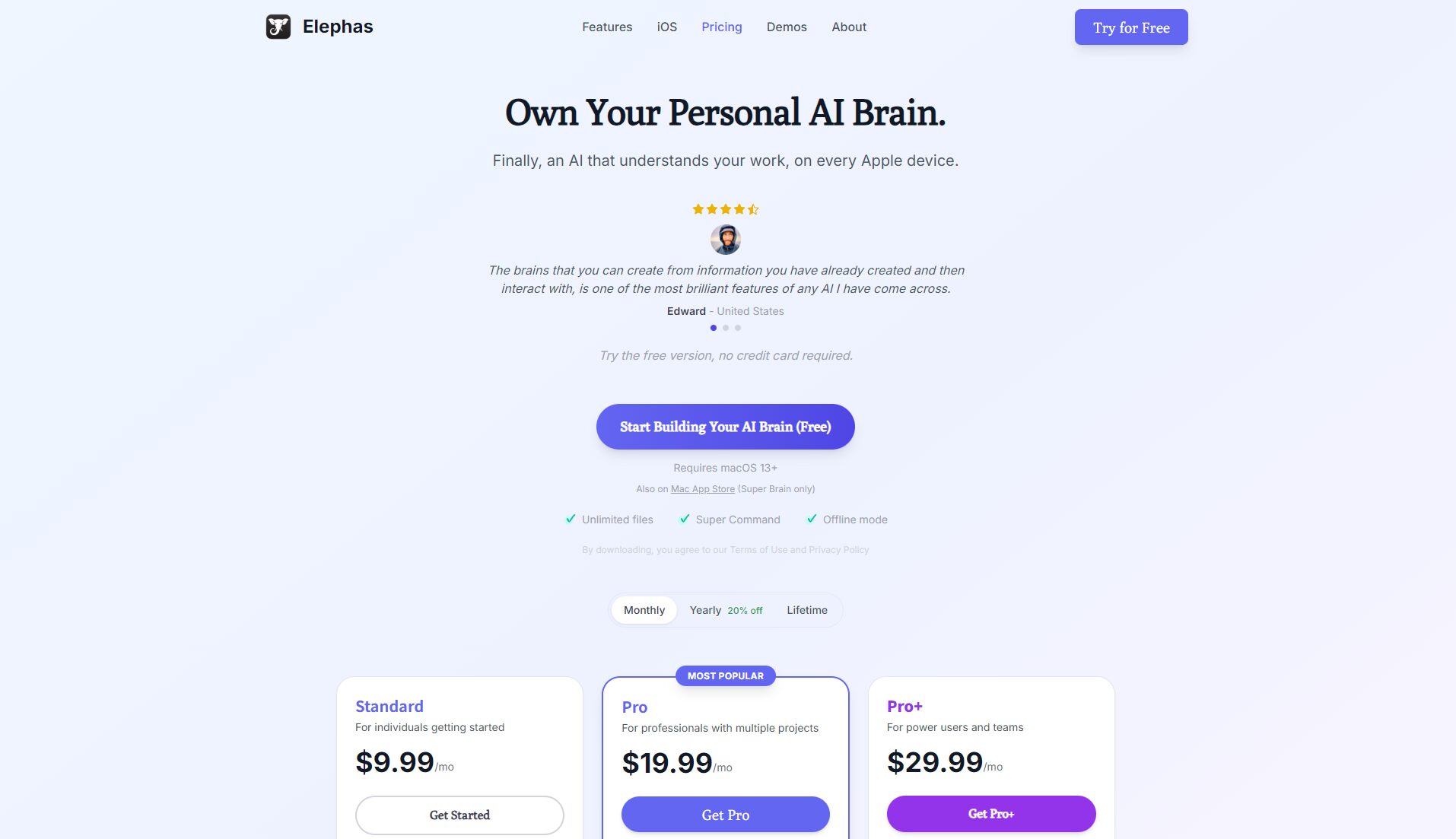 Elephas价格方案页