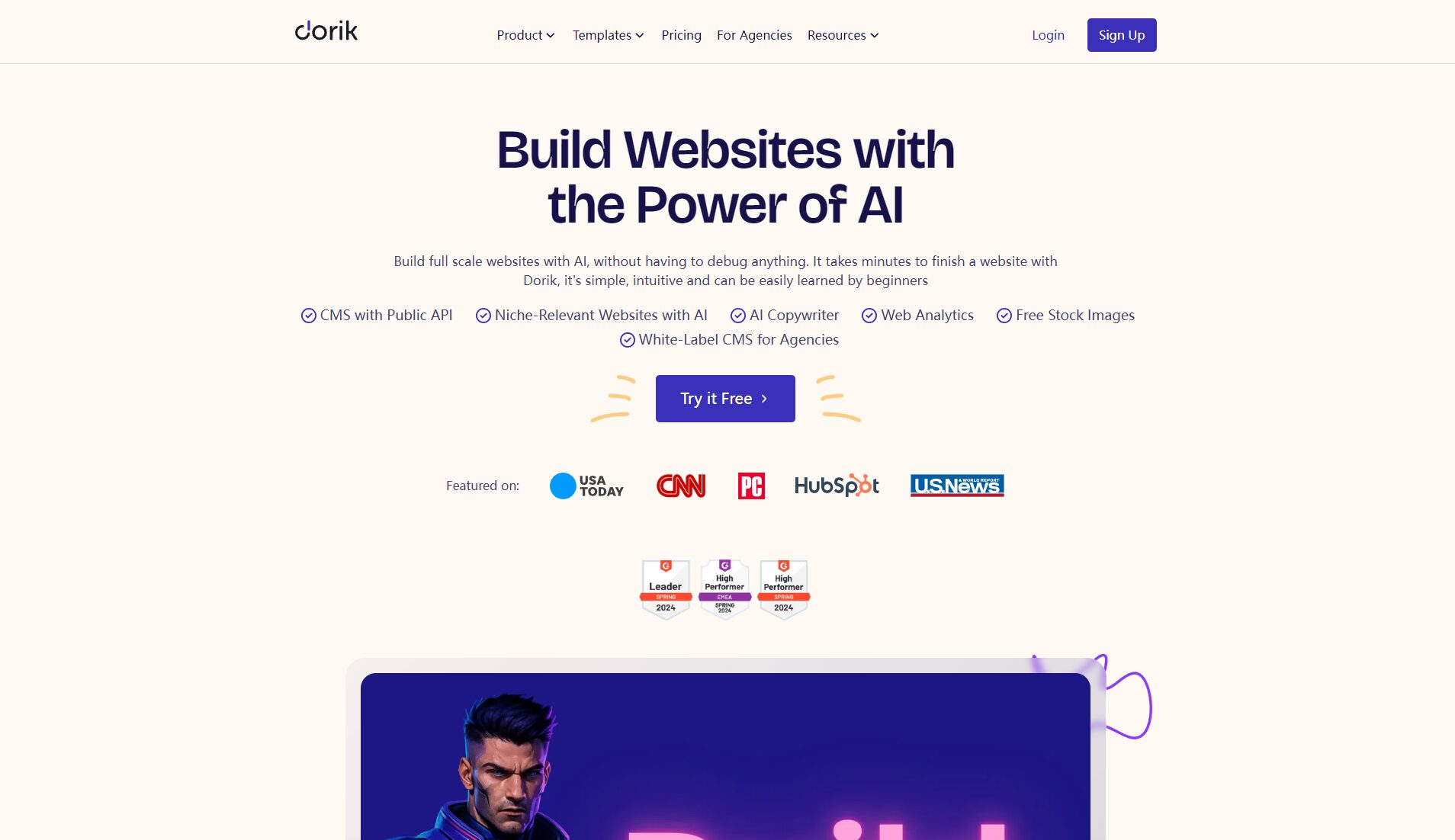 Dorik官网首页截图