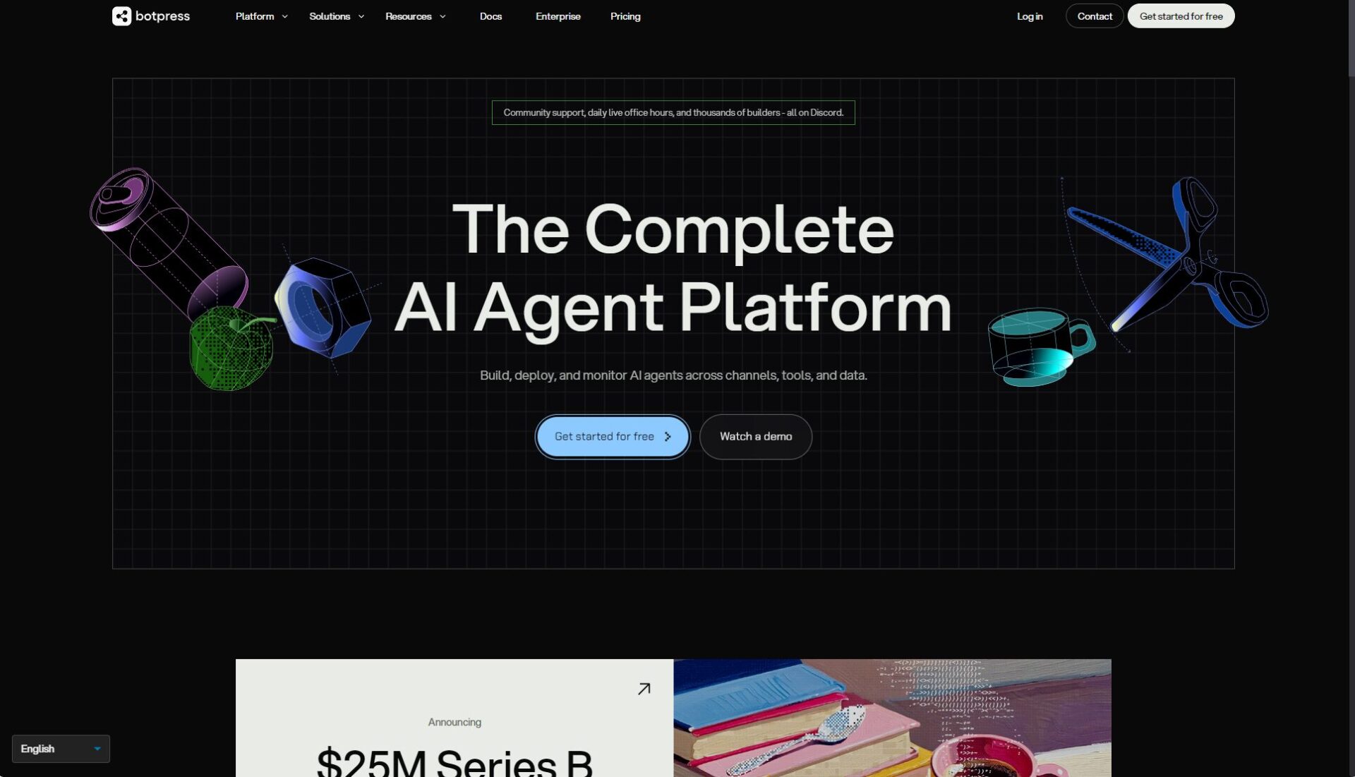 Botpress官网截图