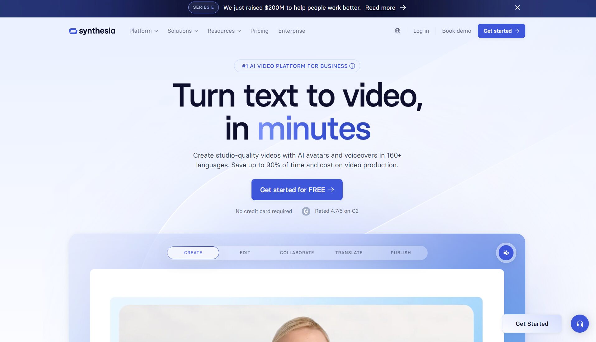 Synthesia AI主播界面