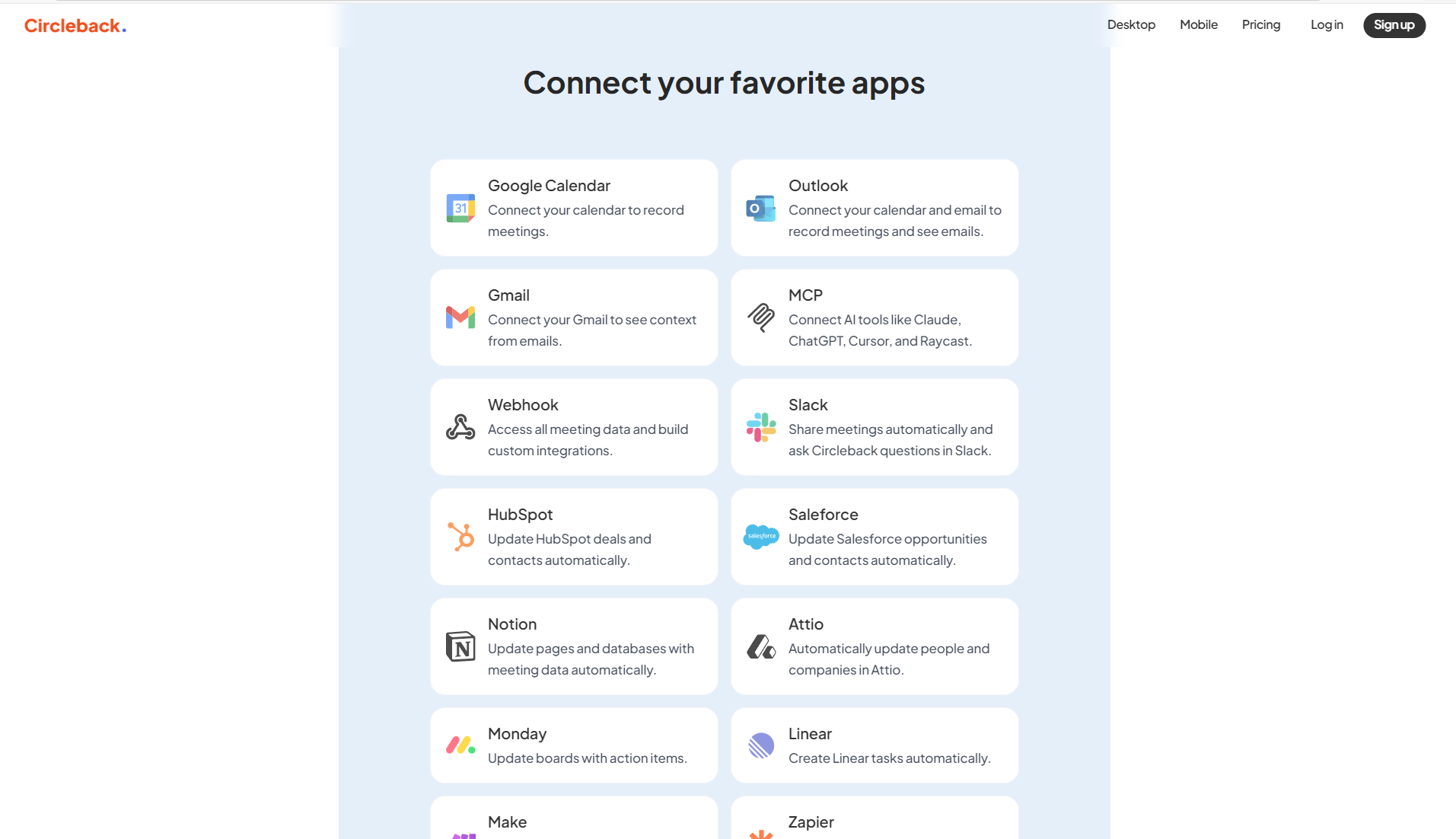 circleback集成介绍