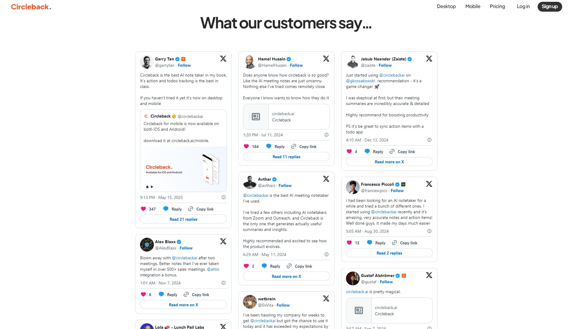 circleback用户反馈