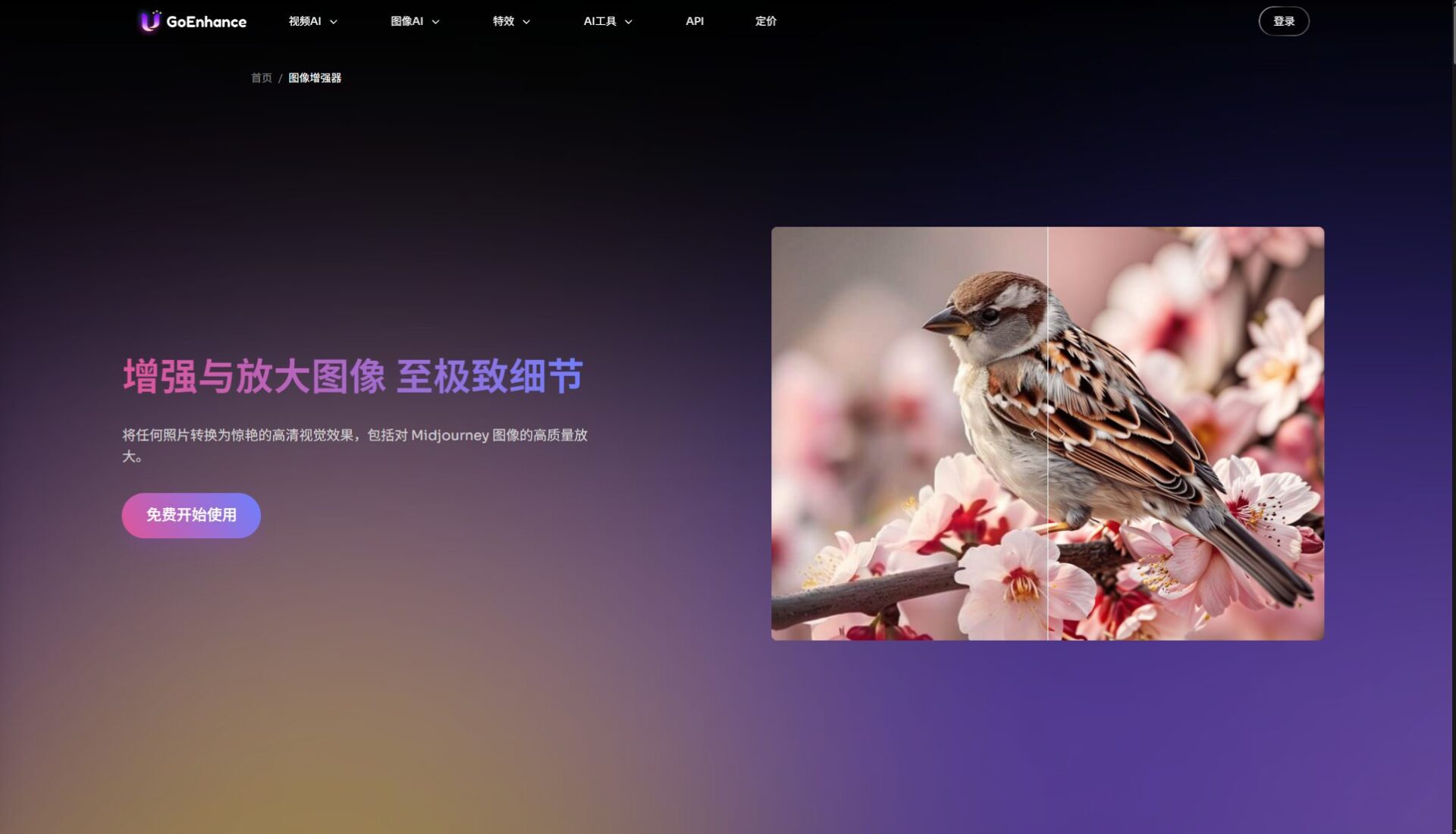 AI图片增强入口