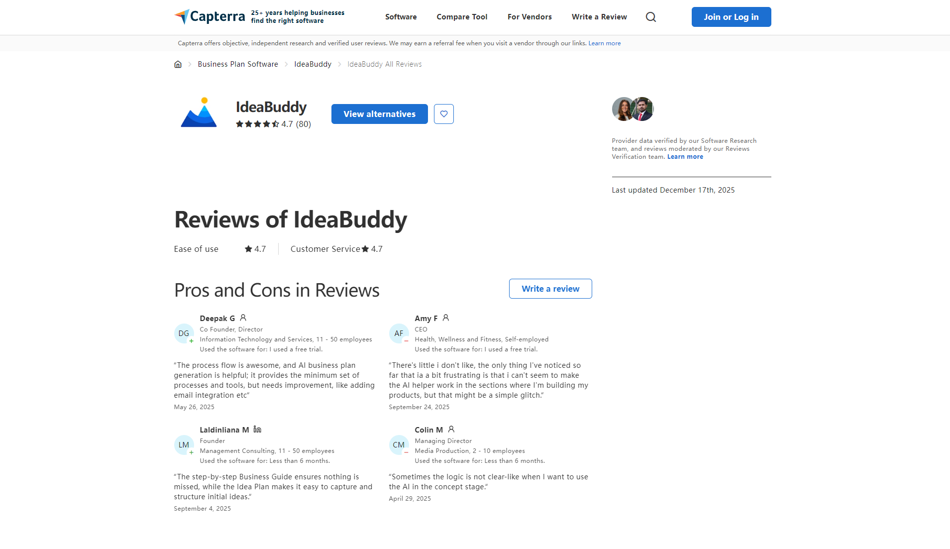 IdeaBuddy用户评价区