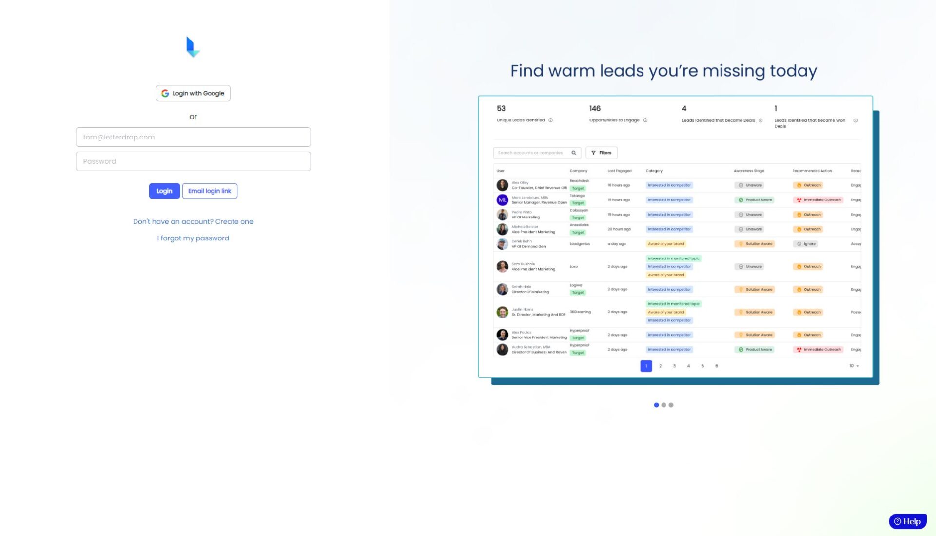 Letterdrop注册登录页