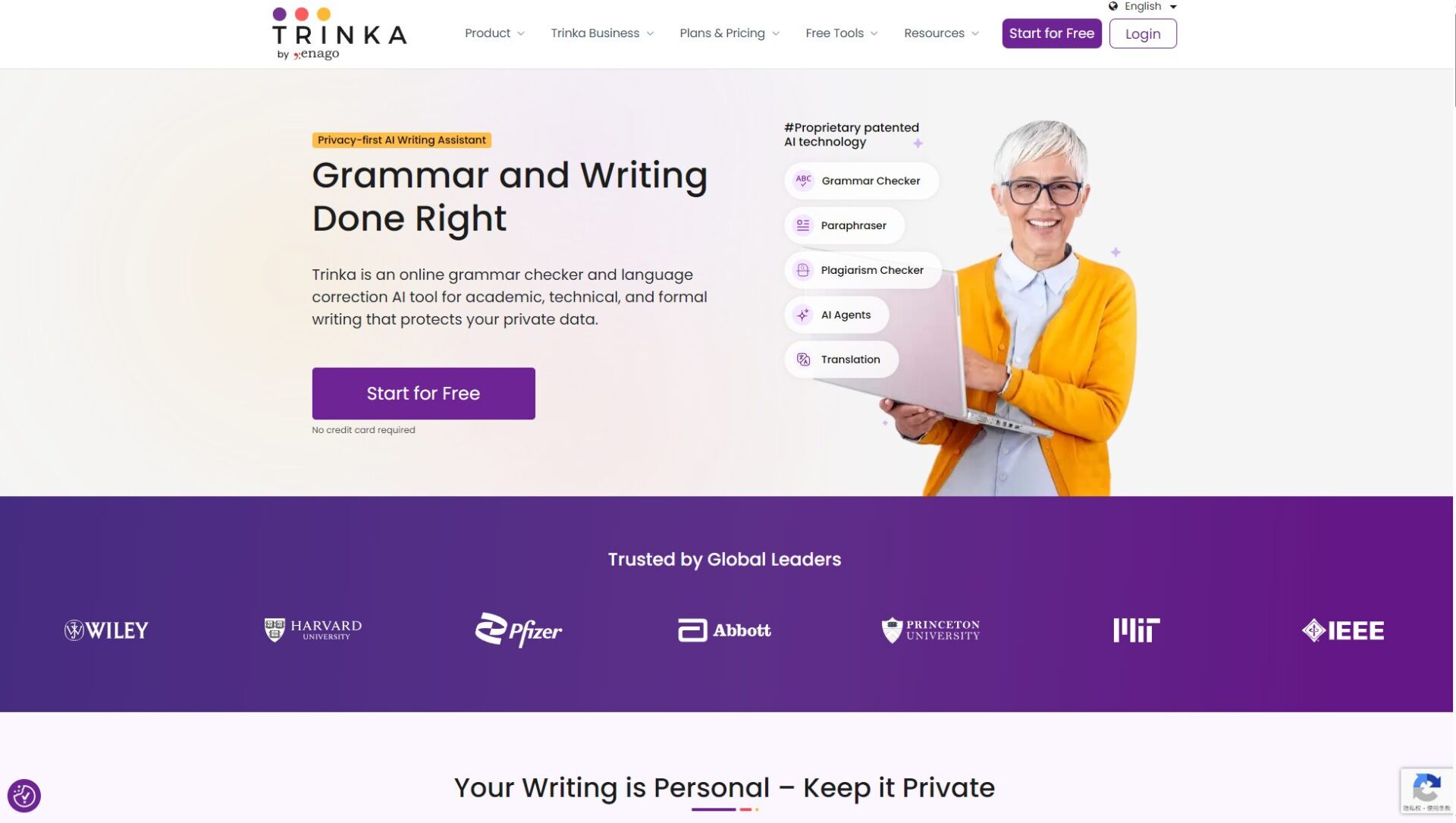 Trinka AI官网截图