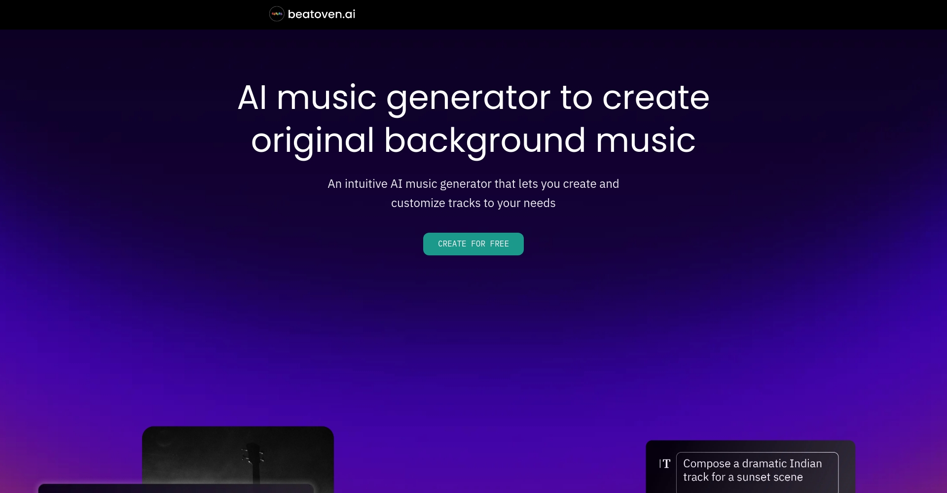 Beatoven.ai首页界面