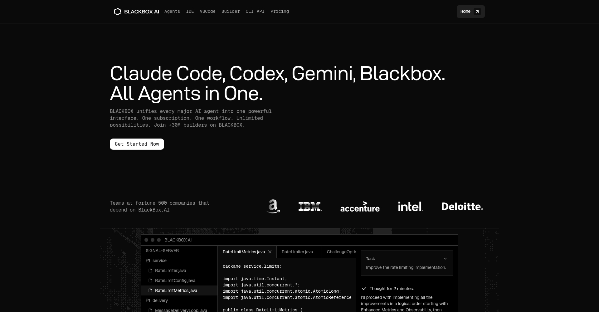 BlackBox AI官網首頁截圖