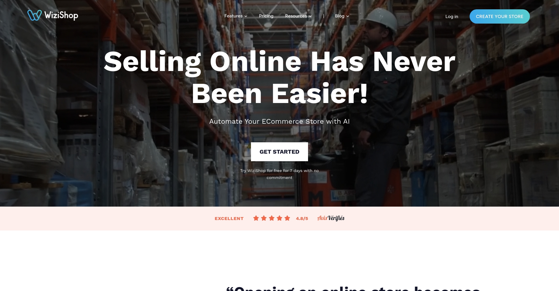 WiziShop官网首页截图