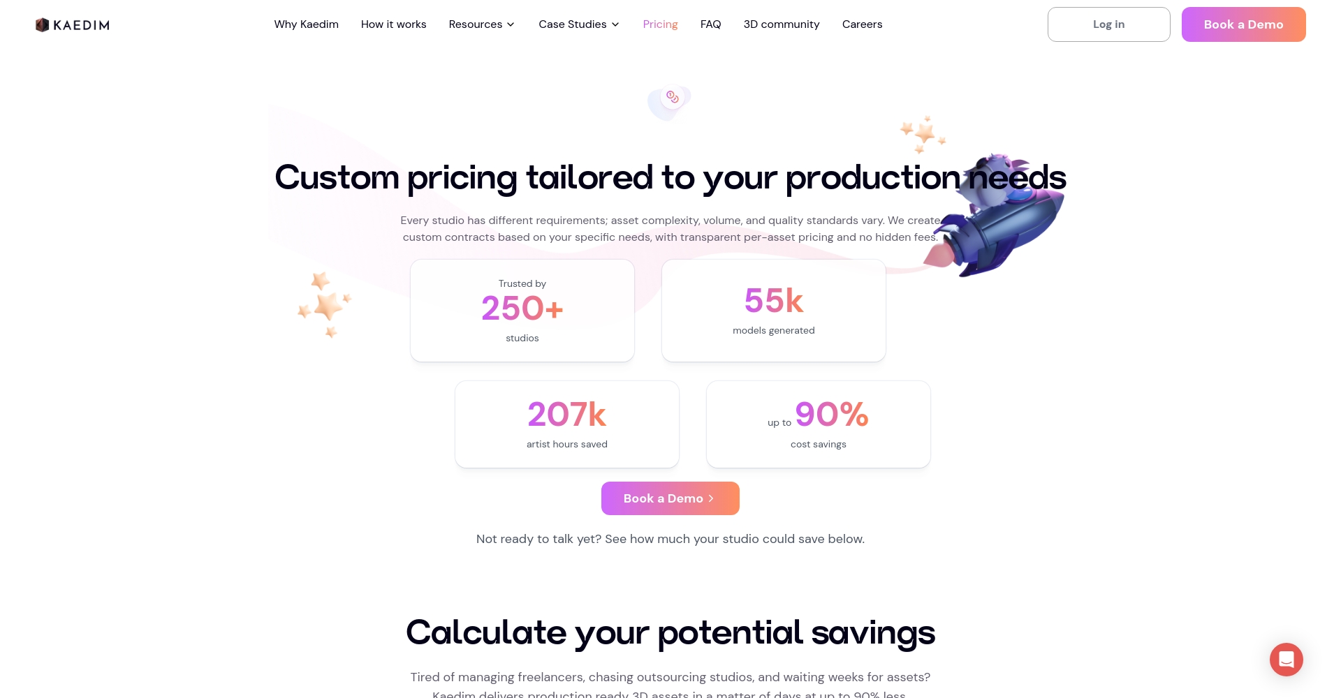 Screenshot of pricing plan page