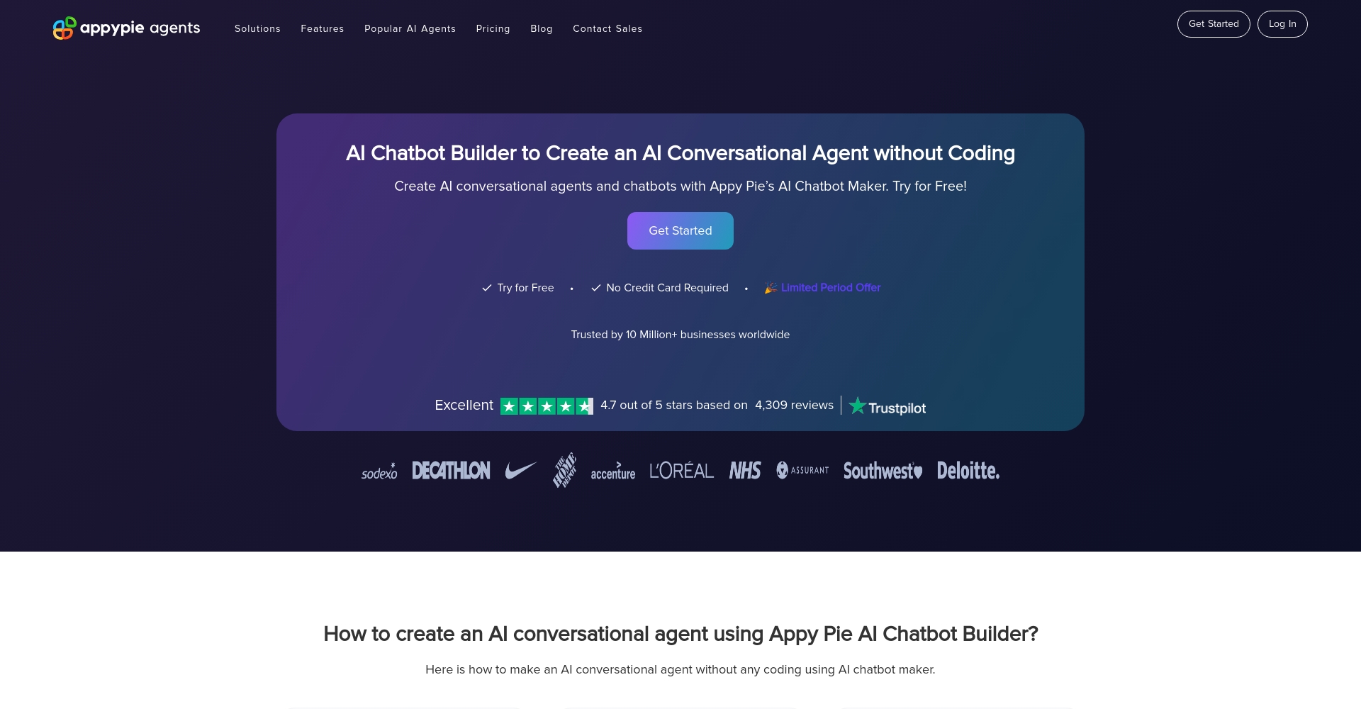 Appy Pie Chatbot官网截图