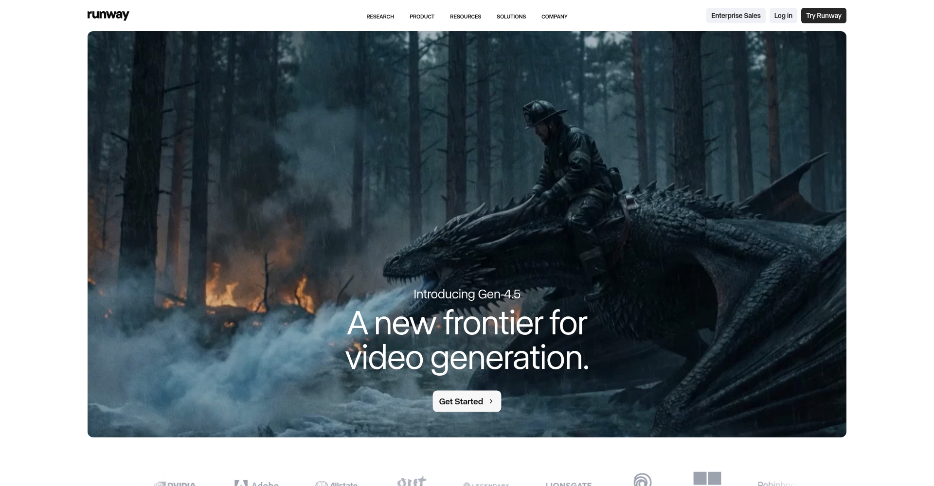 Runway ML官网截图