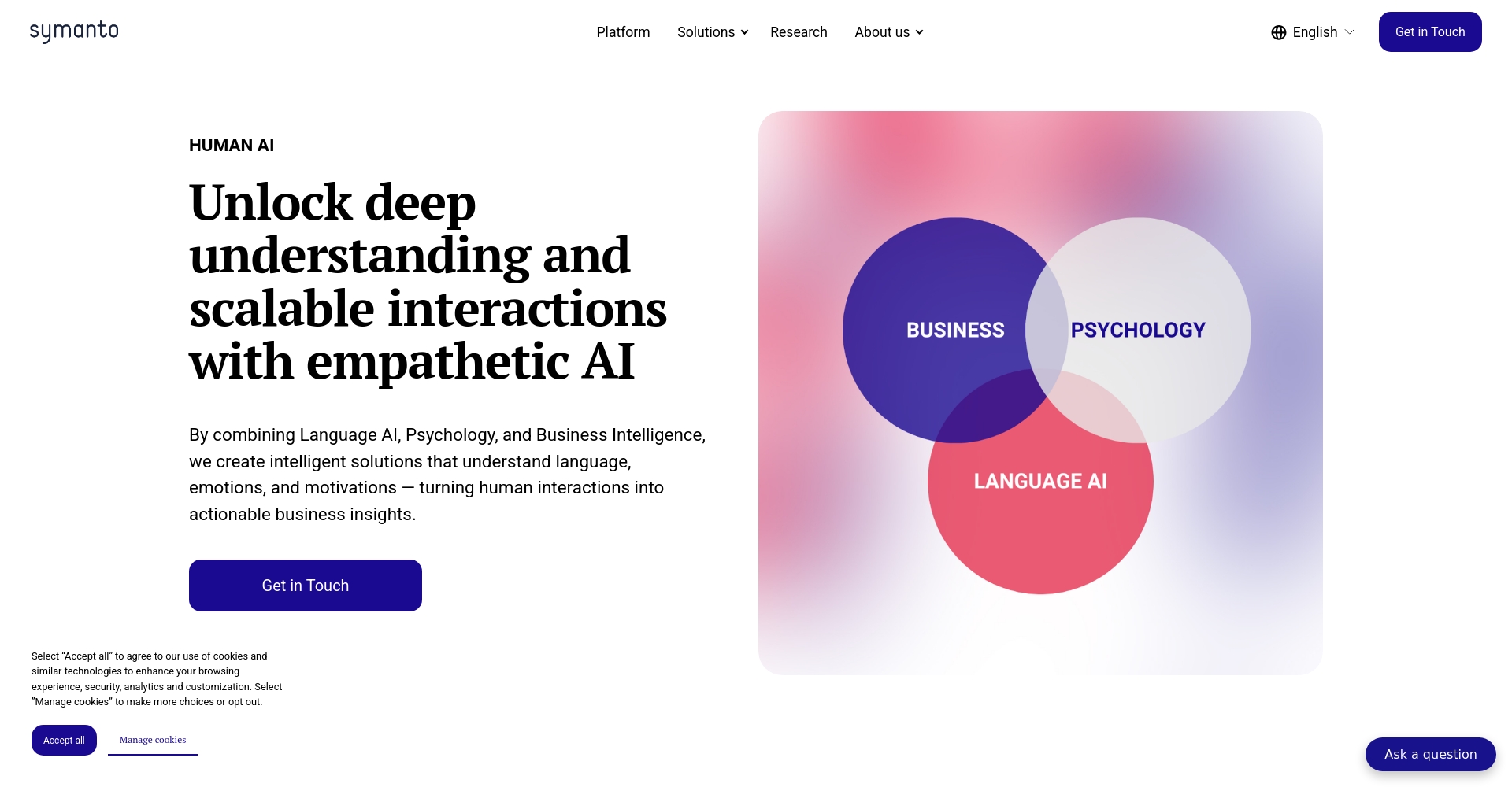 Symanto官网首页截图