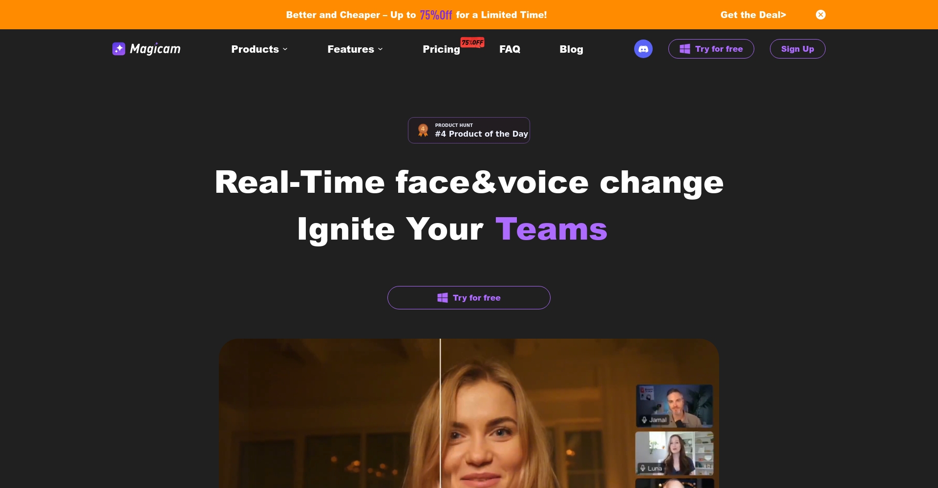 Magicam实时换脸软件界面截图