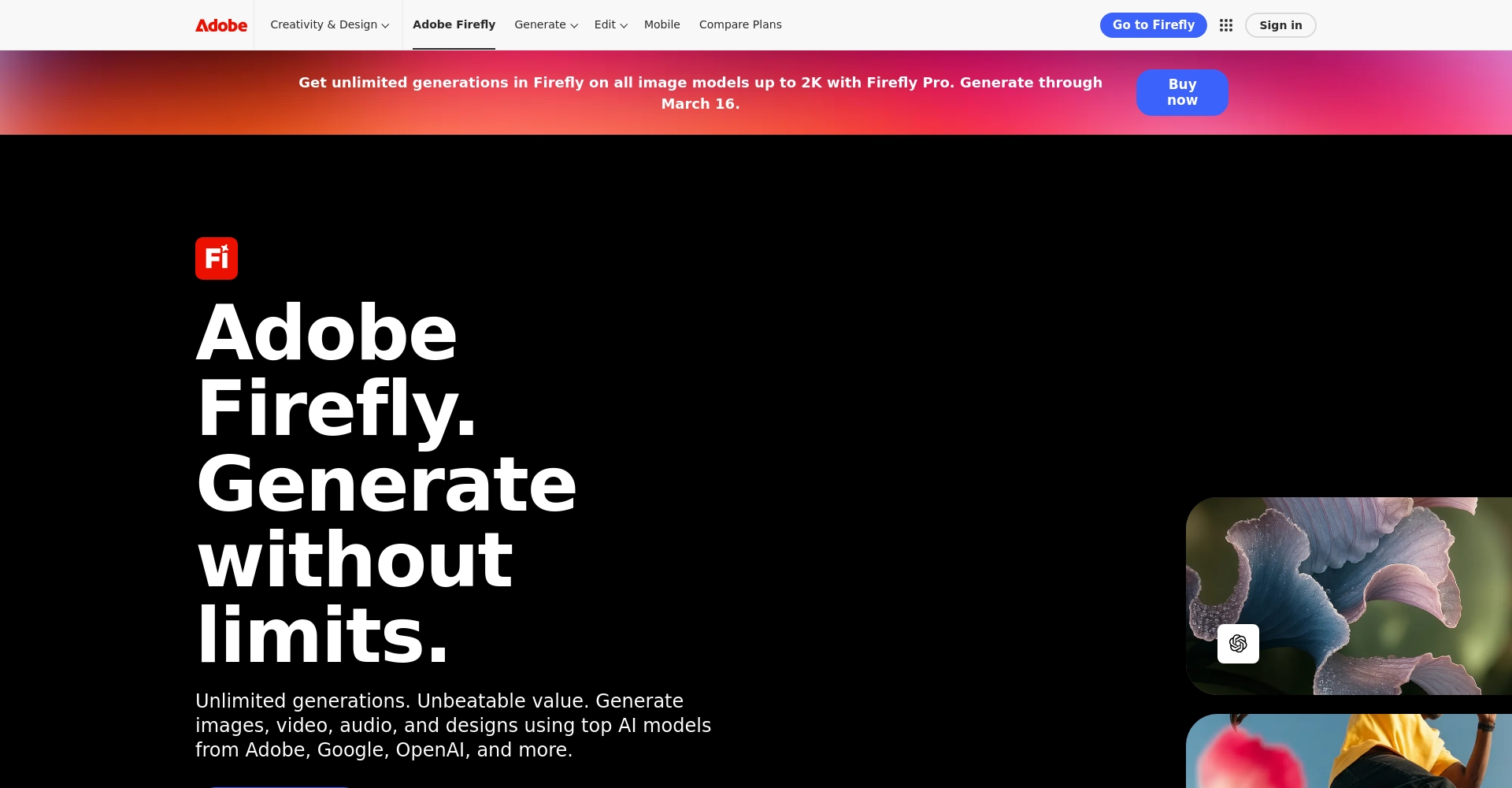 Adobe Firefly界面截图
