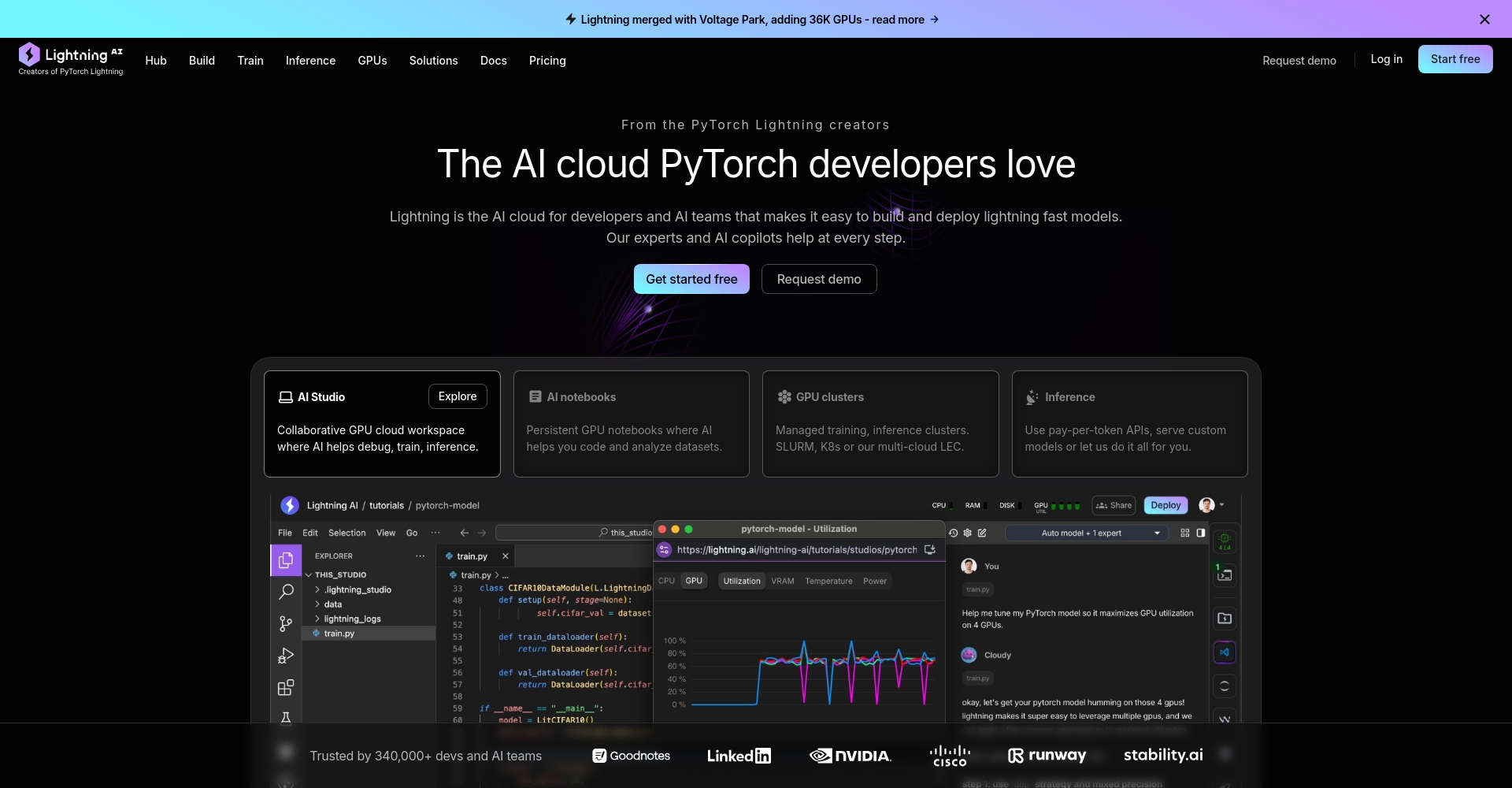 Lightning AI官网首页
