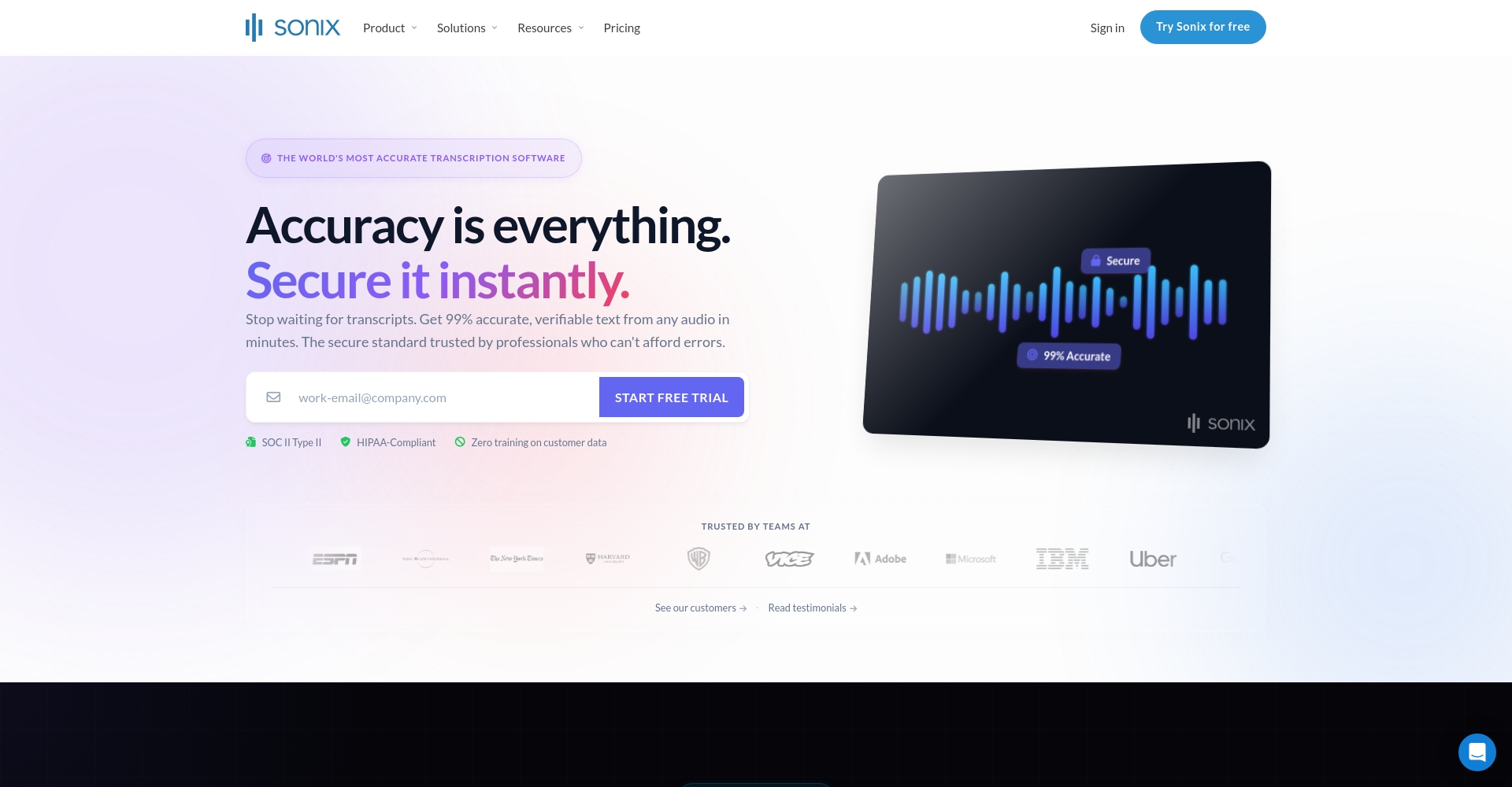 sonix.ai官网界面