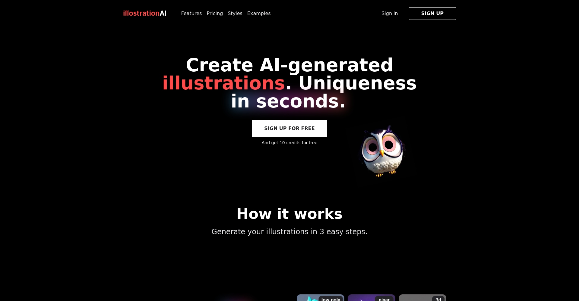 illostrationAI官网首页截图