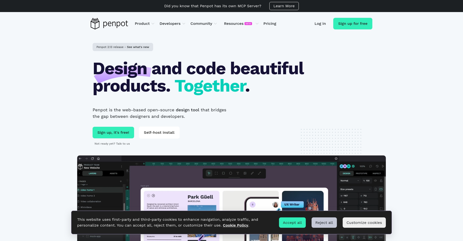 Penpot AI协作界面截图