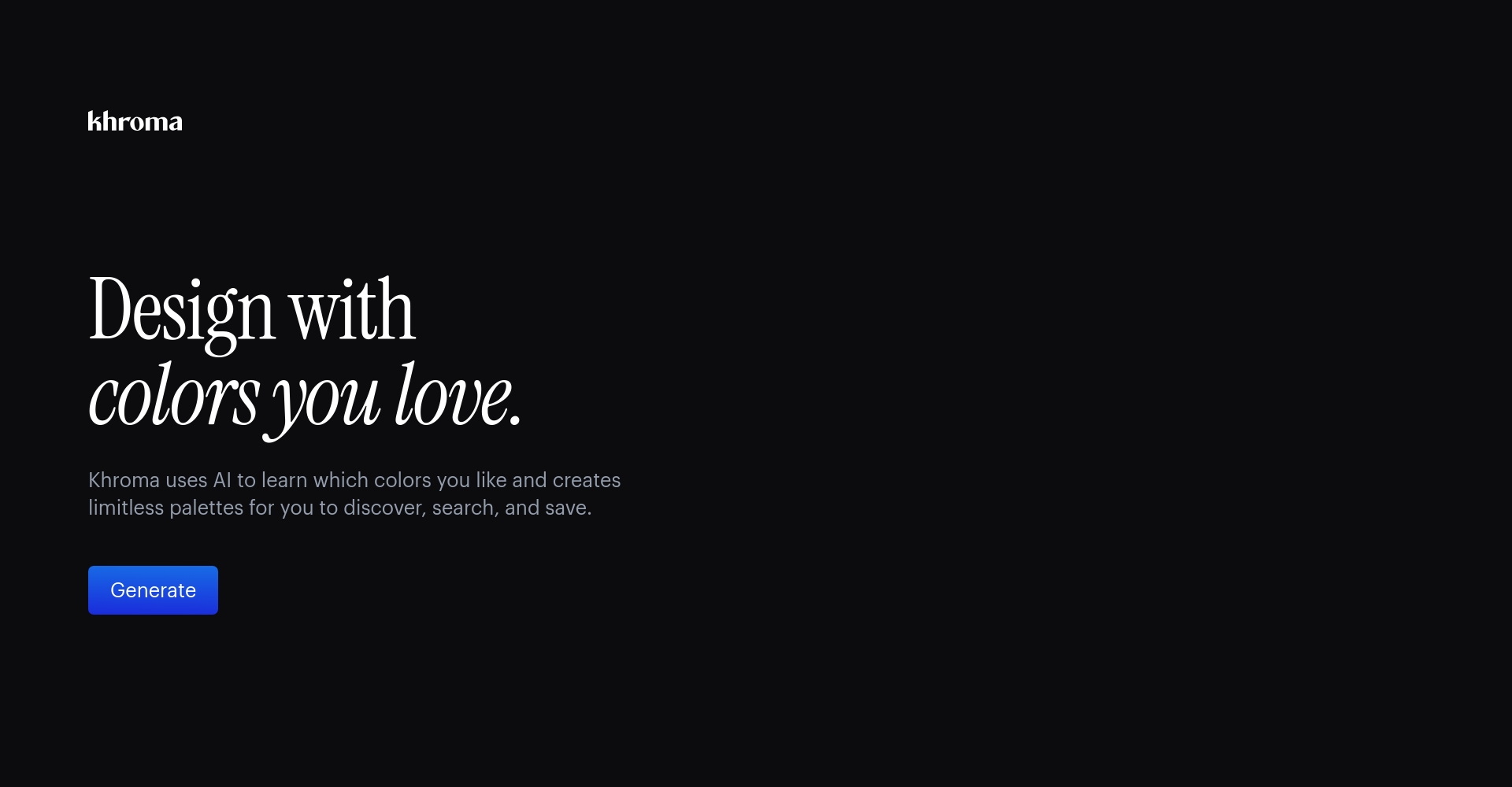 Khroma 配色AI工具界面