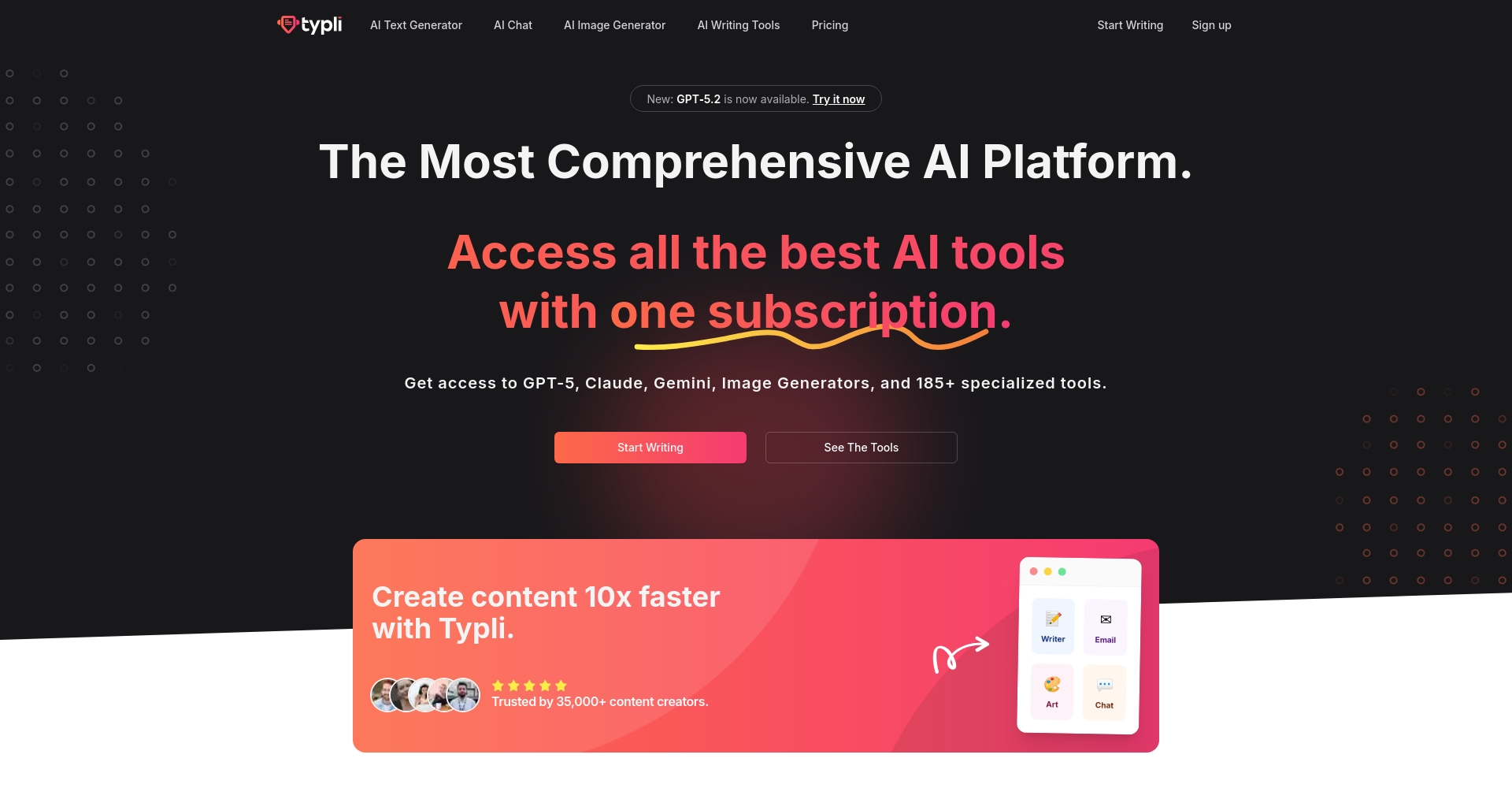 Typli.ai 官网界面