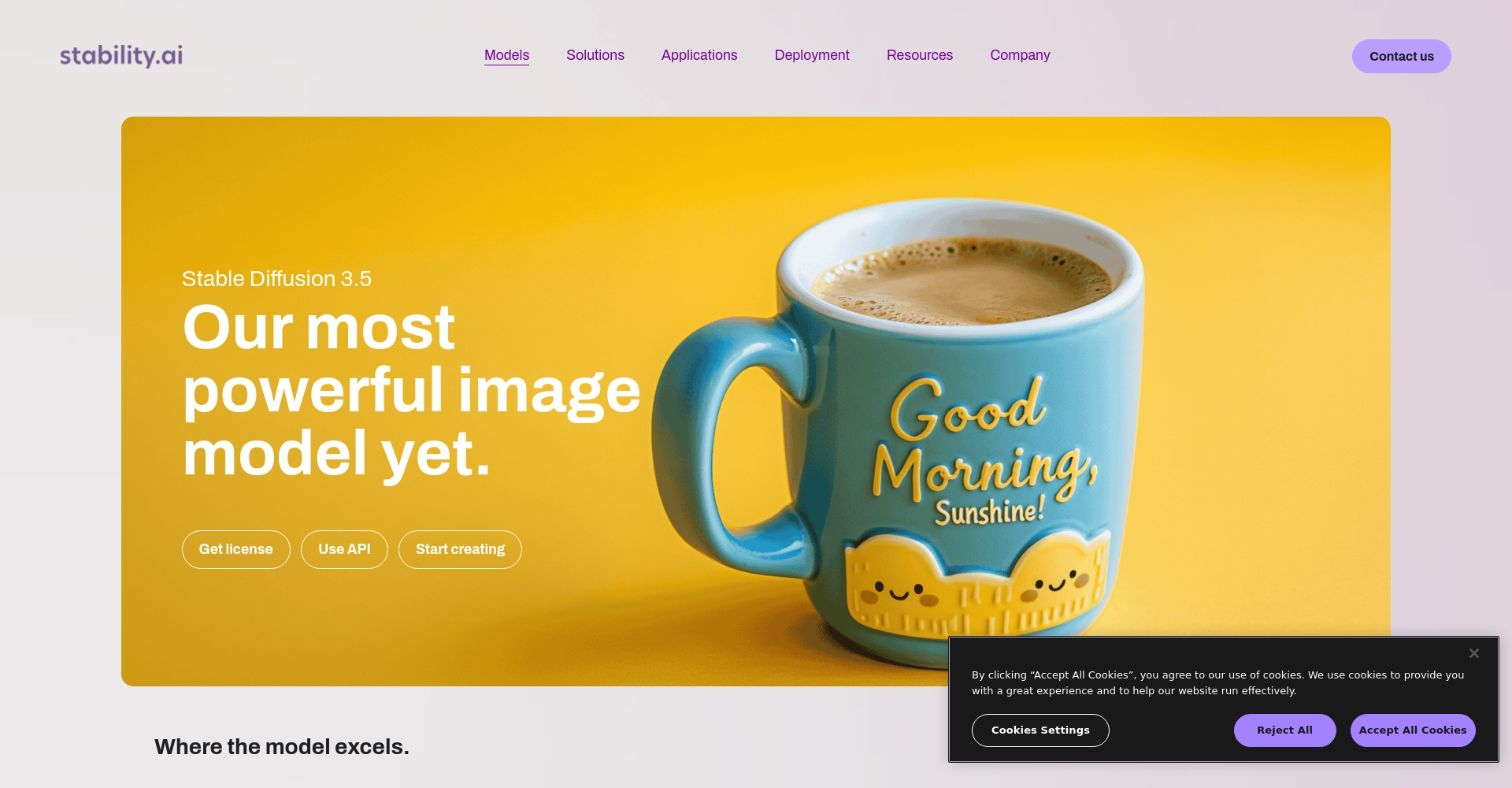 Stable Diffusion官网截图