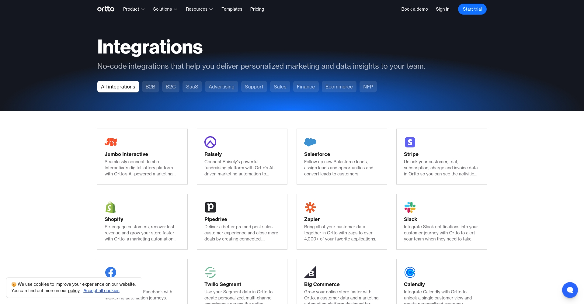 Ortto集成列表页面截图