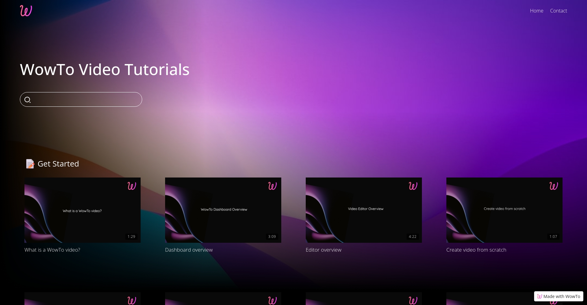 WowTo帮助中心页面