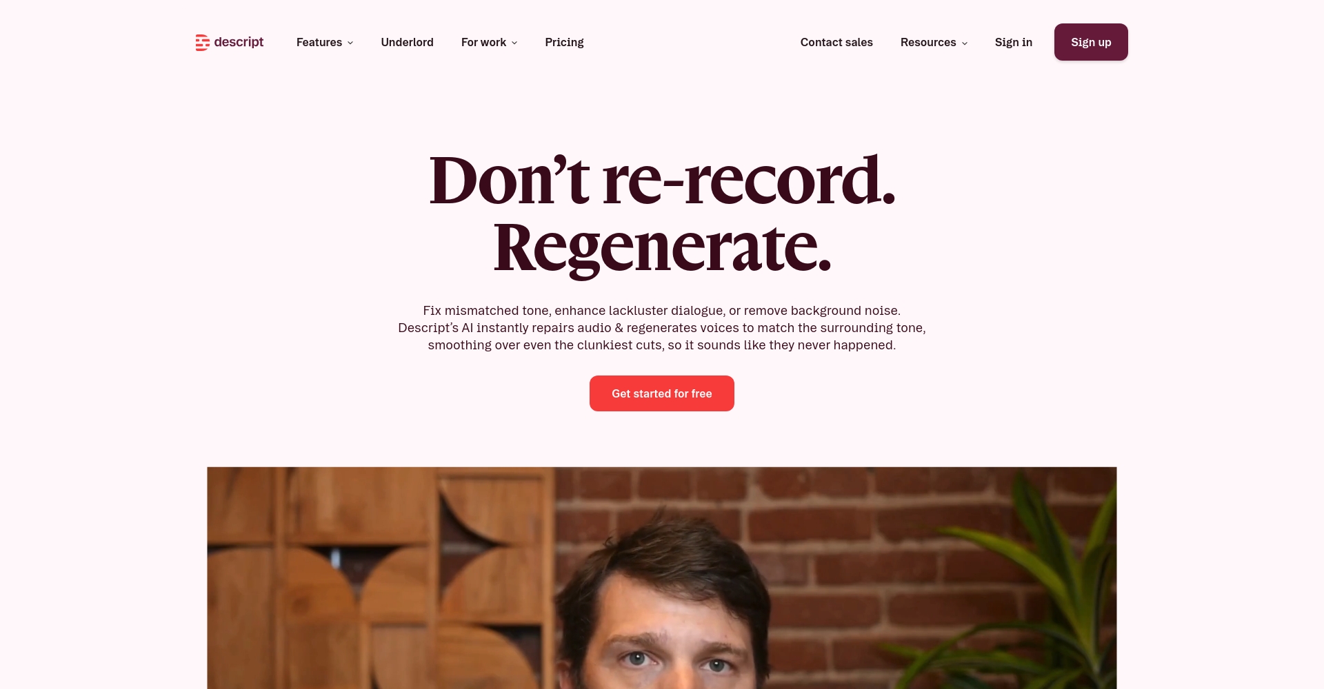 Descript Overdub界面