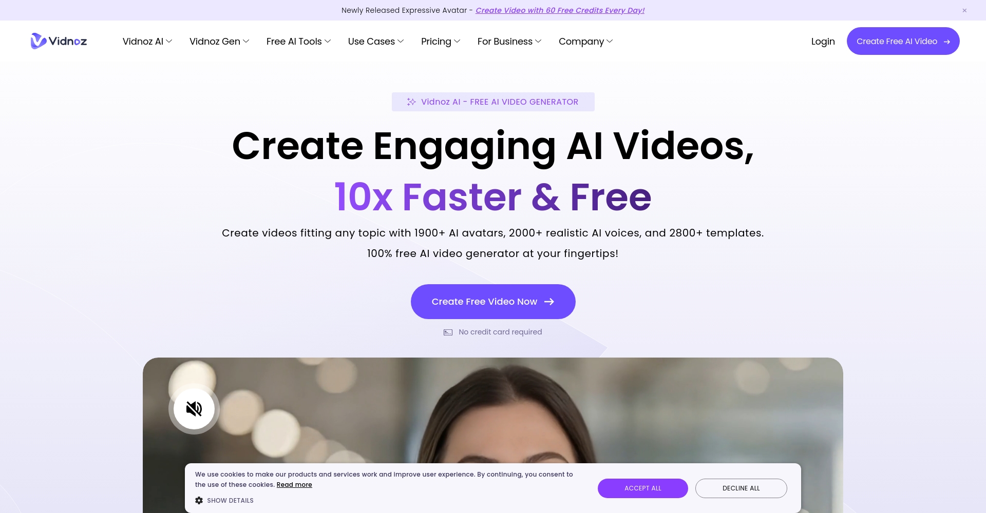 Vidnoz AI 官网截图
