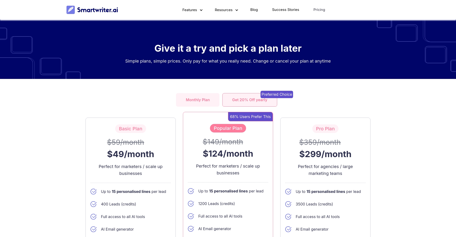 SmartWriter价格方案
