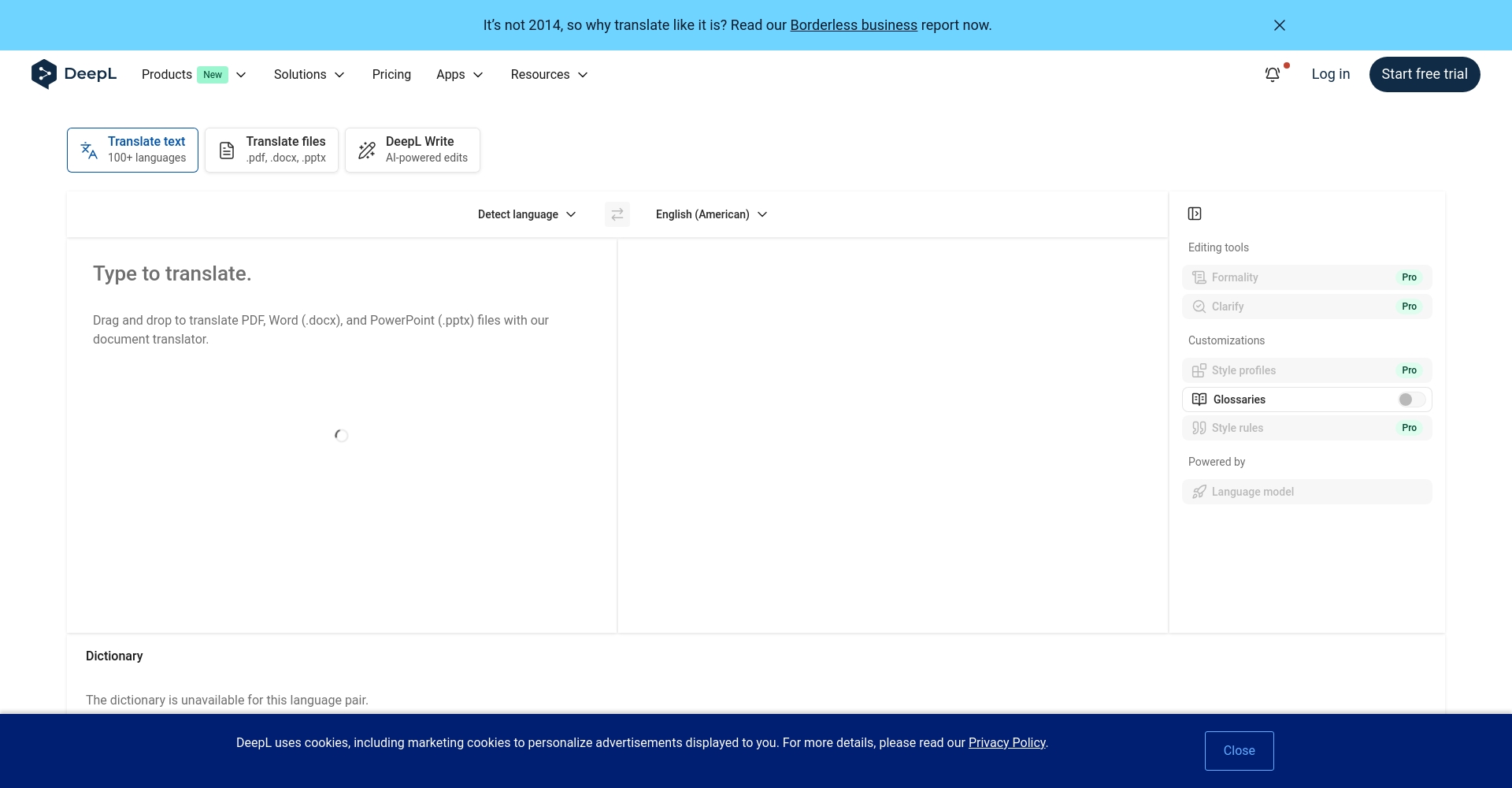 DeepL翻译软件界面
