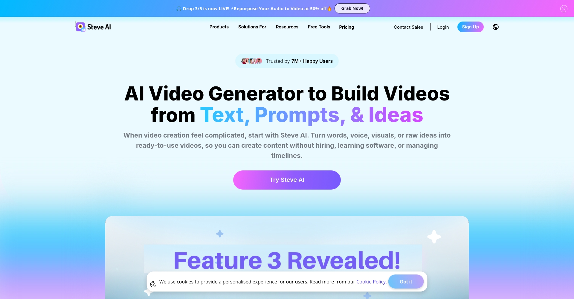 Steve AI官网首页截图