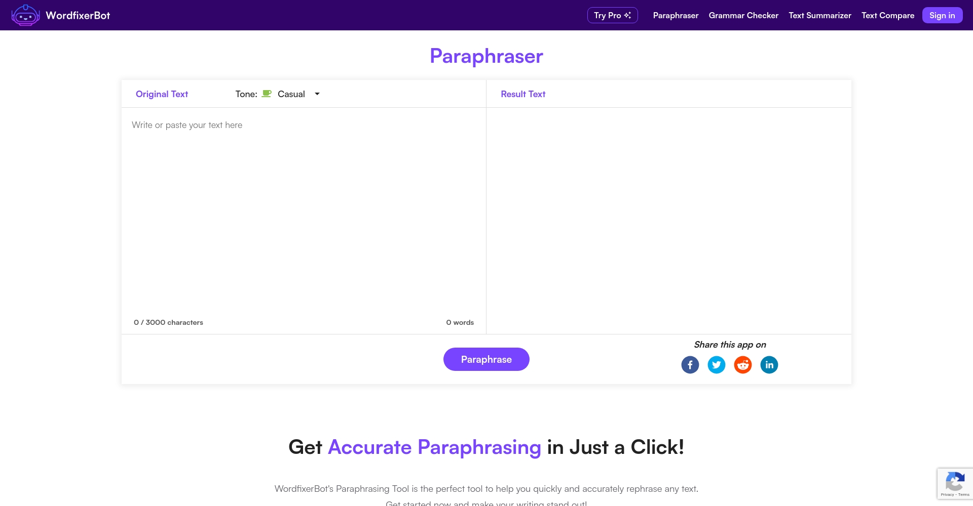 WordfixerBot官网首页截图
