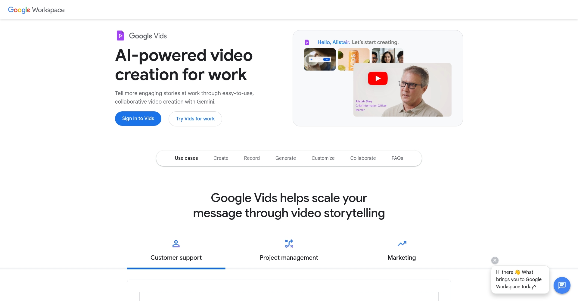 Google Vids官网截图