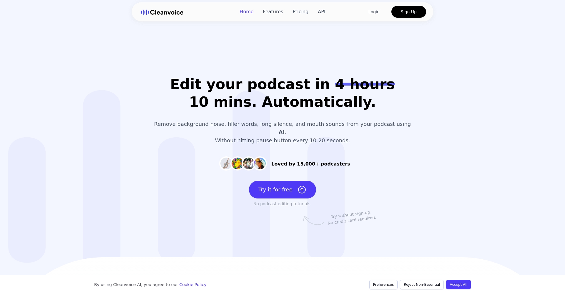 Cleanvoice AI官网界面