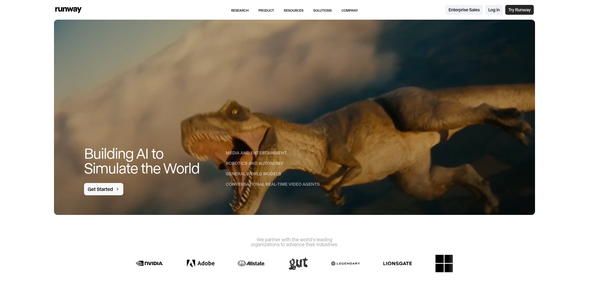 Runway ML AI 视频生成界面