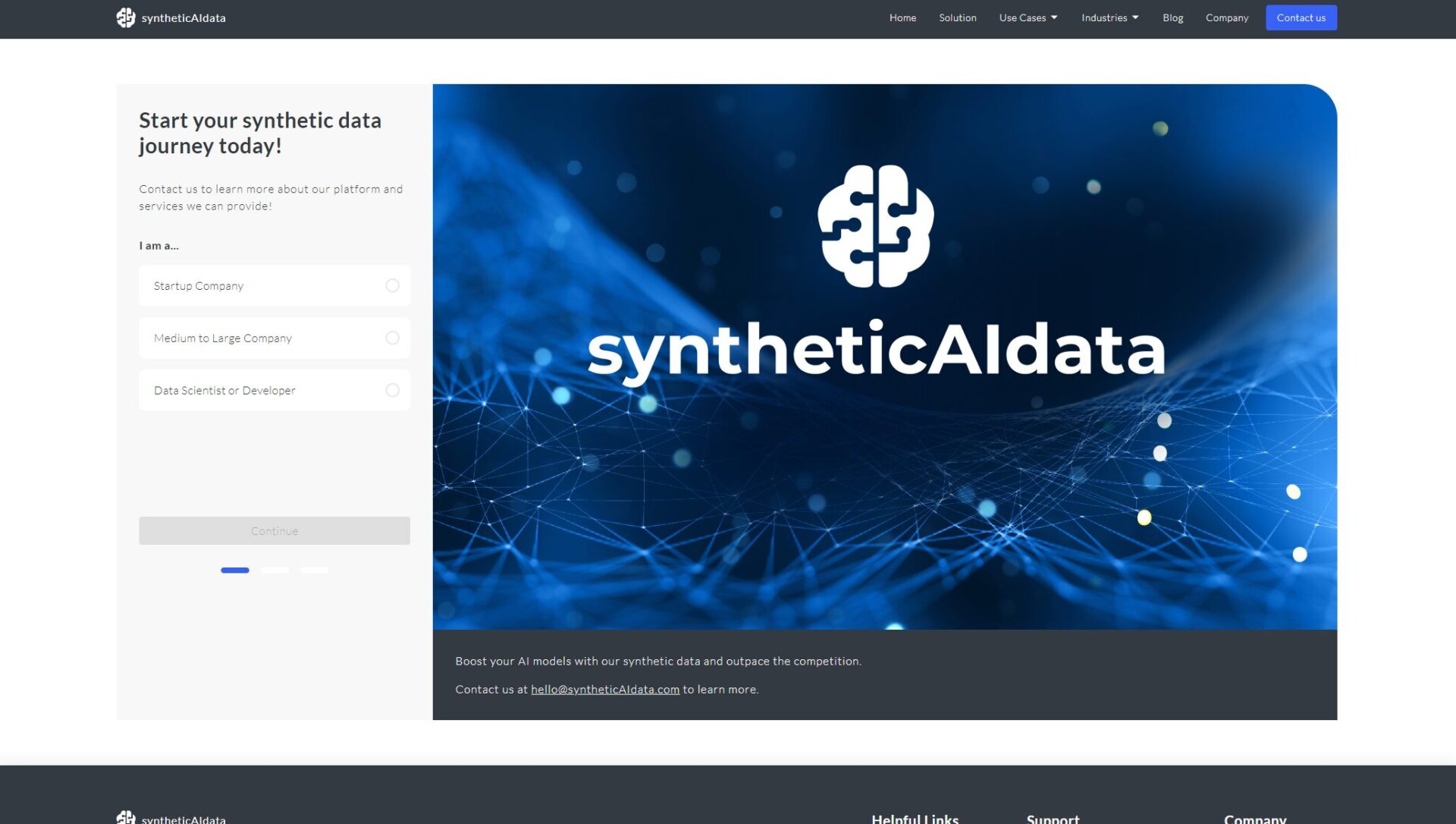 syntheticAIdata官网联系页面