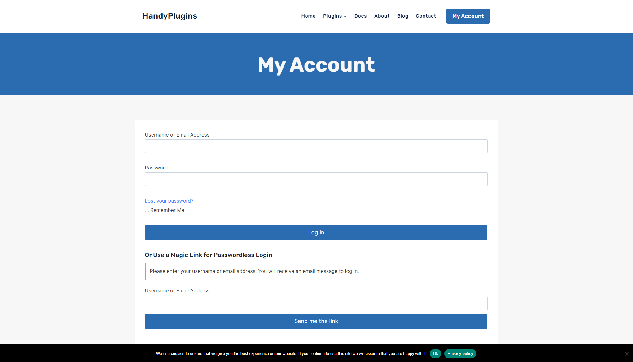 HandyPlugins注册登录页