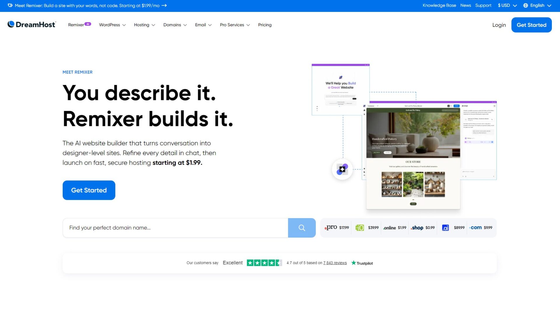 dreampress ai首页截图