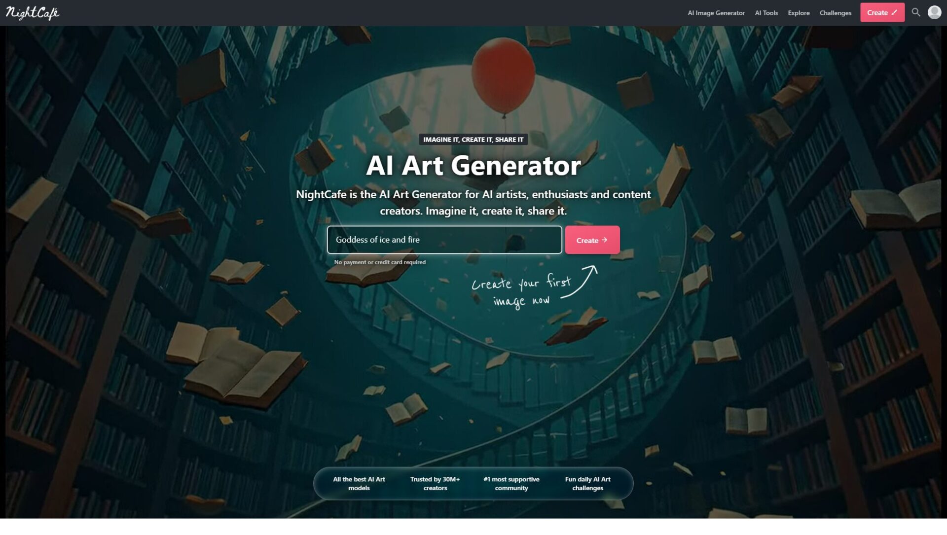 NightCafe平台界面